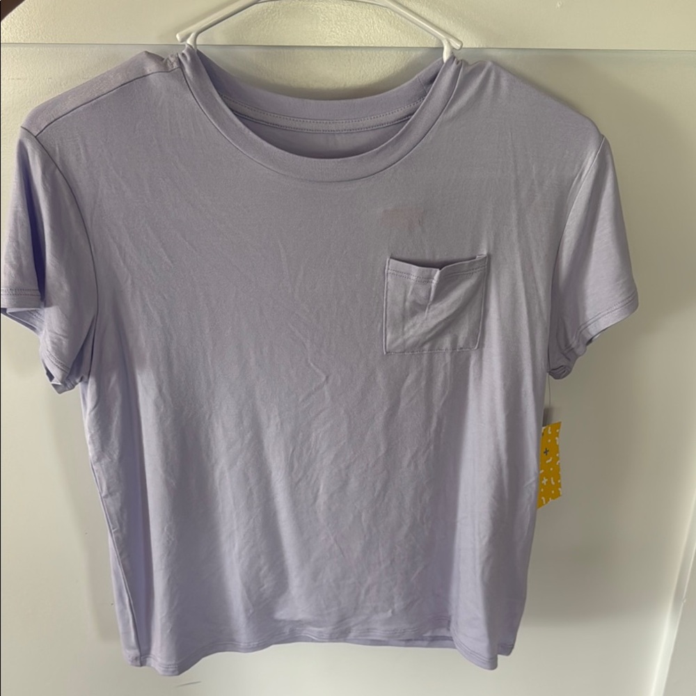 Purple Boxy Crop T-Shirt Short Sleeve